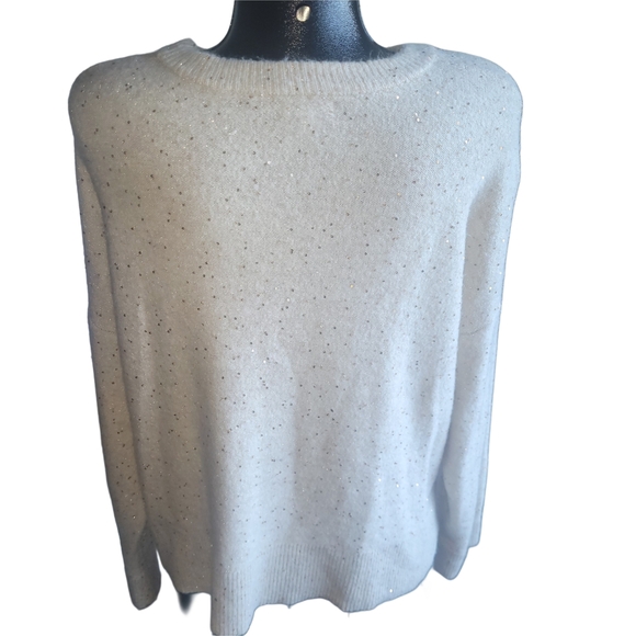 Reitmans Cream and Gold Sequin Detailed Sweater L - Picture 5 of 6